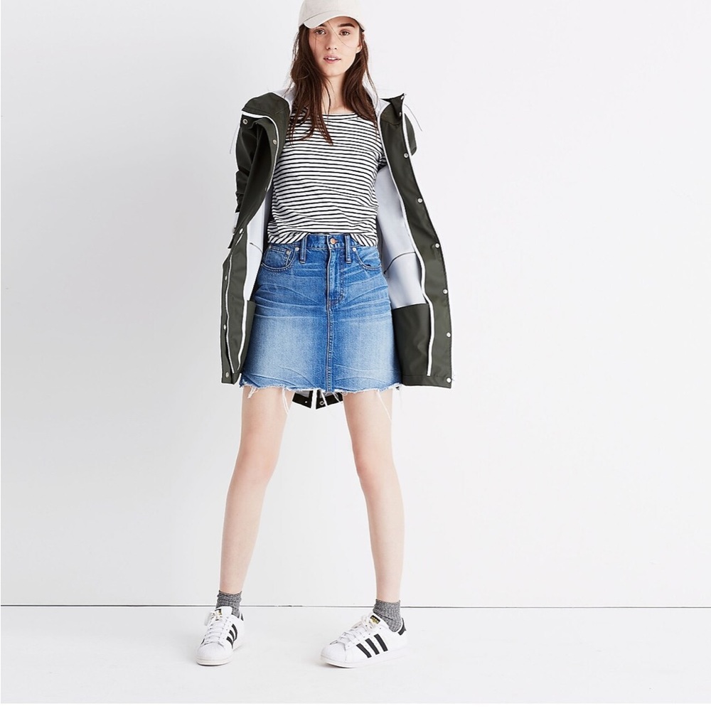 Madewell McCarren Raw-Hem Jean Skirt